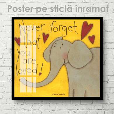 Poster, Nu uita niciodată că ești iubit, 40 x 40 см, Panza pe cadru, Animale
