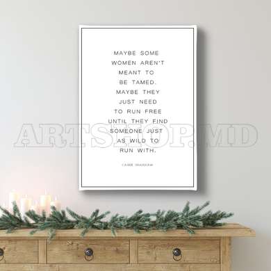 Poster - Quote by Carrie Bradshaw, 60 x 90 см, Framed poster on glass, Quotes