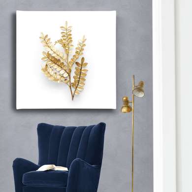 Poster - Golden branch, 40 x 40 см, Canvas on frame