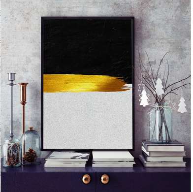 Poster - Linia de aur, 60 x 90 см, Poster inramat pe sticla