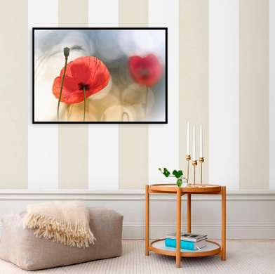 Poster - Red poppy, 90 x 60 см, Canvas on frame