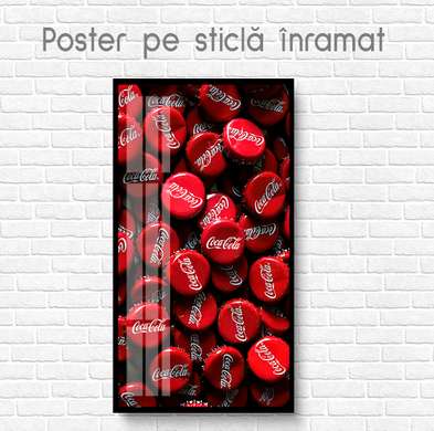Poster - Coca Cola, 45 x 90 см, Framed poster on glass, Different