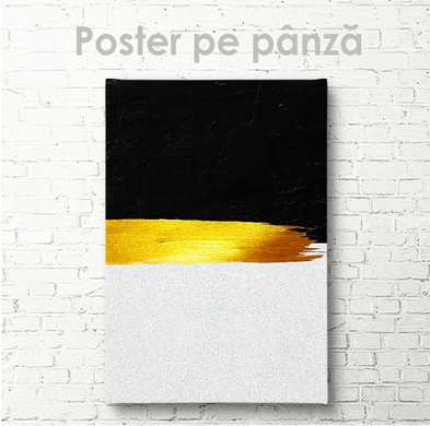 Poster - Golden line, 60 x 90 см, Framed poster on glass, Abstract