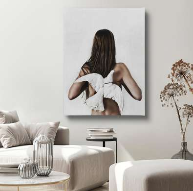 Poster - Porumbelul alb, 60 x 90 см, Poster inramat pe sticla