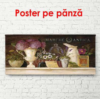 Постер - Красивый натюрморт, 90 x 45 см, Постер на Стекле в раме, Прованс