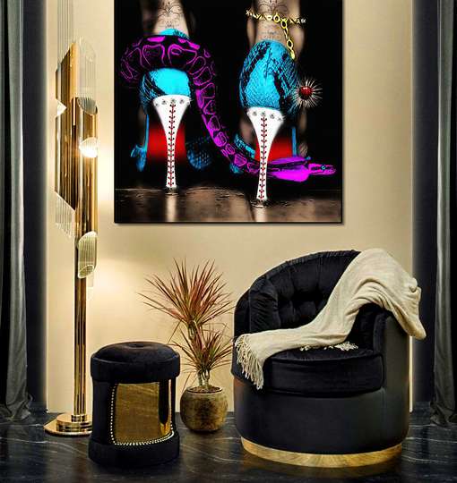 Framed Painting - Glamorous heels, 60 x 60 см