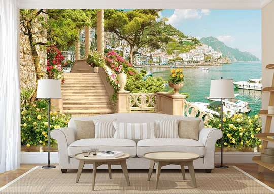 Wall Mural - Balcony by the lake.
