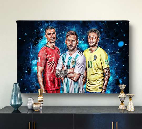 Poster - Trei legende, 45 x 30 см, Panza pe cadru, Sport
