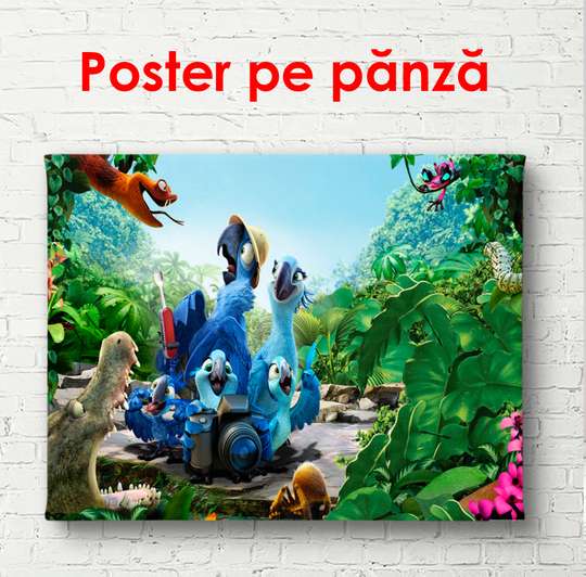 Poster - Personaje de desene animate din Rio, 90 x 60 см, Poster înrămat
