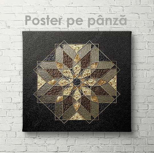 Poster - Abstract flower on a black background, 40 x 40 см, Canvas on frame, Abstract