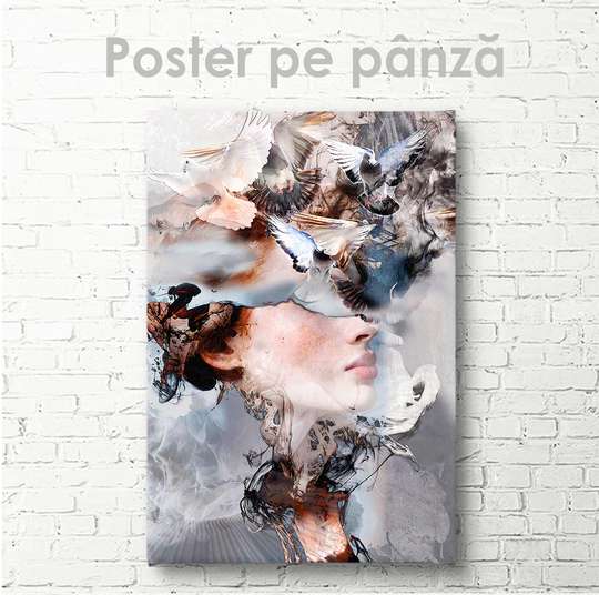 Постер - Голуби, 30 x 45 см, Холст на подрамнике