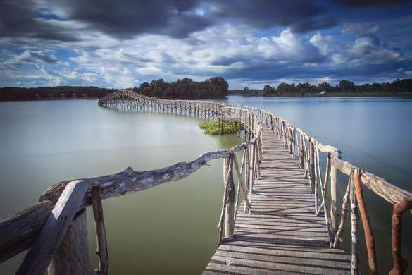 Fototapet - Podul lung peste râu