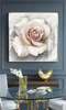 Poster - Delicate rose with golden edges, 100 x 100 см, Framed poster on glass