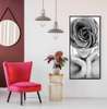 Постер - Девушка с розой, 50 x 150 см, Постер в раме, Черно Белые