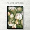 Poster - Buds of white peonies, 30 x 45 см, Canvas on frame, Flowers