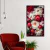 Poster - Red white flowers, 45 x 90 см, Framed poster on glass, Flowers