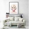Poster - Marilyn Monroe pink bubble gum, 30 x 45 см, Canvas on frame
