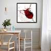 Poster - Abstract glass with red wine, 100 x 100 см, Framed poster, Minimalism