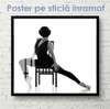 Постер - Танцы джаз фанк, 40 x 40 см, Холст на подрамнике, Черно Белые
