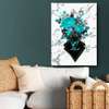 Poster - Glamorous Turquoise Flowers, 30 x 45 см, Canvas on frame