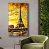 Poster - The golden sunset and the Eiffel Tower, 30 x 60 см, Framed poster, Maps and Cities