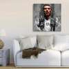 Poster - Portretul lui Cristiano Ronaldo, 100 x 100 см, Poster inramat pe sticla