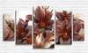 Modular picture, Burgundy lilies on an abstract background, 108 х 60