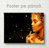 Poster - Golden girl, 90 x 60 см, Framed poster on glass, Glamour
