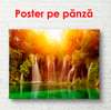 Poster - Cascada frumoasă în lumina soarelui, 90 x 60 см, Poster înrămat, Natură