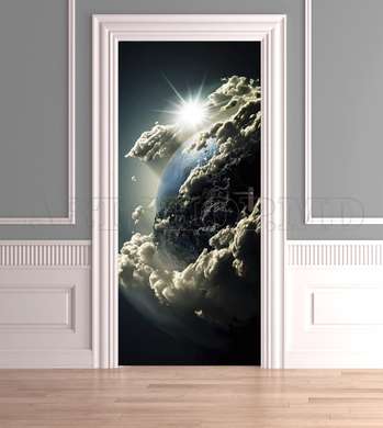Stickere 3D pentru uși, Planetă, 60 x 90cm, Autocolant pentru Usi