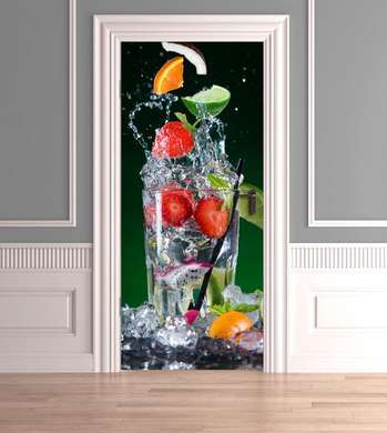 Stickere 3D pentru uși, Fructe și gheață, 80 x 200cm