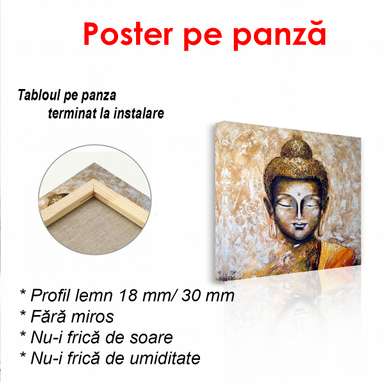 Poster - Portretul lui Buddha, 100 x 100 см, Poster înrămat, Diverse