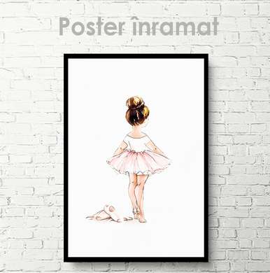 Poster - Fată balerină, 60 x 90 см, Poster inramat pe sticla