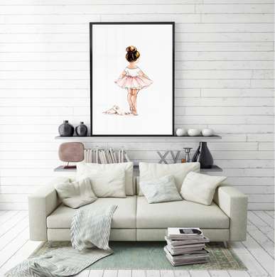 Poster - Ballerina girl, 60 x 90 см, Framed poster on glass, For Kids