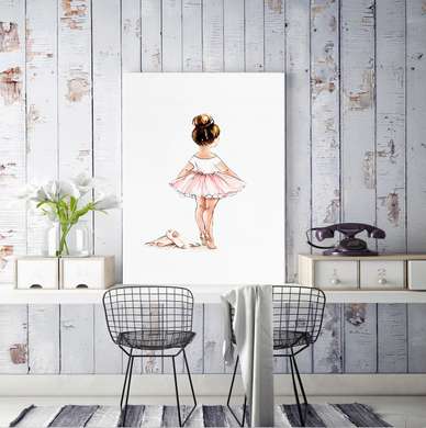 Постер - Девочка балерина, 30 x 45 см, Холст на подрамнике