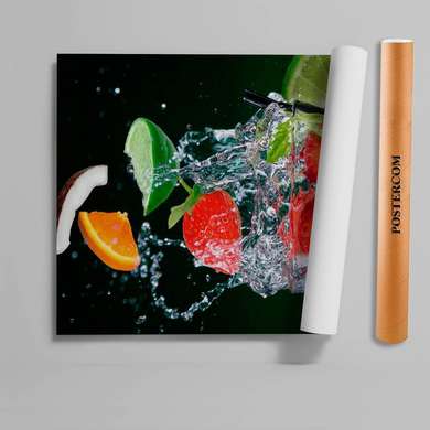 Stickere 3D pentru uși, Fructe și gheață, 60 x 90cm