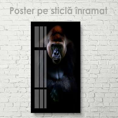 Постер, Горилла, 30 x 60 см, Холст на подрамнике, Животные