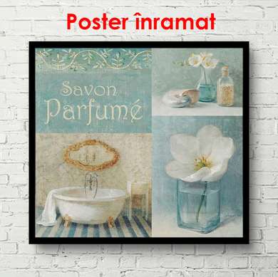 Poster - Tandrețe albastră, 100 x 100 см, Poster înrămat, Provence