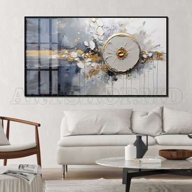 Poster - Geometry VS abstraction, 90 x 45 см, Framed poster on glass, Abstract