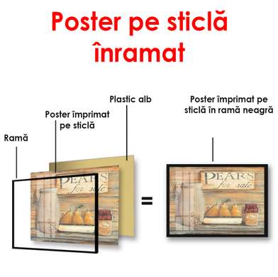 Poster - Pere cu un ulcior pe masa, 90 x 60 см, Poster înrămat, Provence