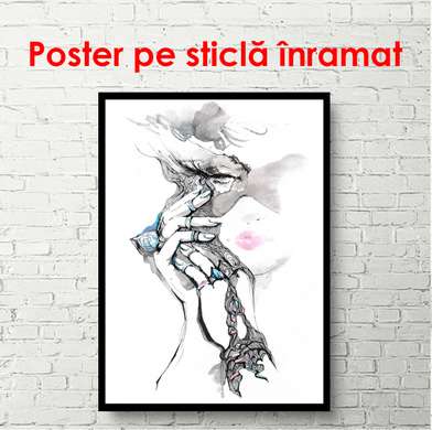 Постер - Рисунок акварелью, 60 x 90 см, Постер в раме, Минимализм
