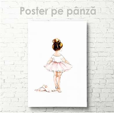 Poster - Fată balerină, 60 x 90 см, Poster inramat pe sticla