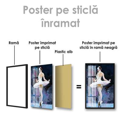 Poster - Balerina dansează, 30 x 60 см, Panza pe cadru, Pictura