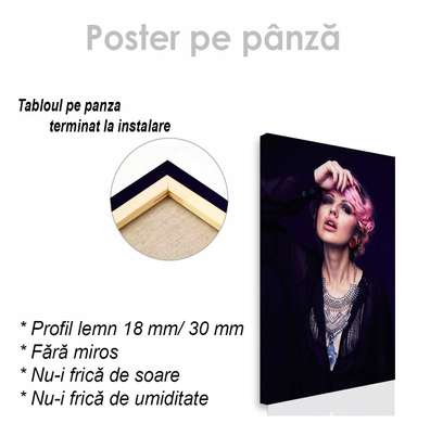 Poster - Fata cu piersing, 30 x 60 см, Panza pe cadru