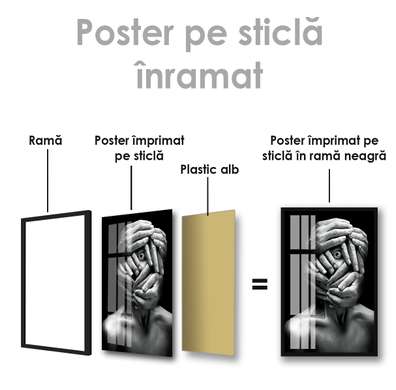 Poster - Privirea, 60 x 90 см, Poster inramat pe sticla