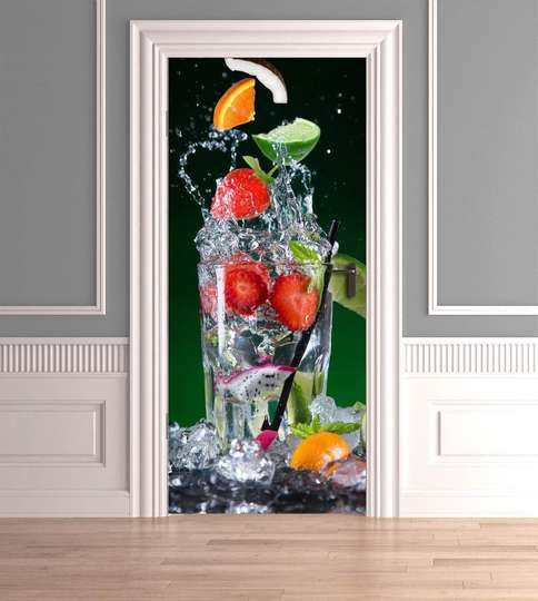 Stickere 3D pentru uși, Fructe și gheață, 60 x 90cm