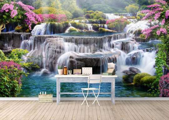 Фотообои - Чудесный водопад с голубой водичкой