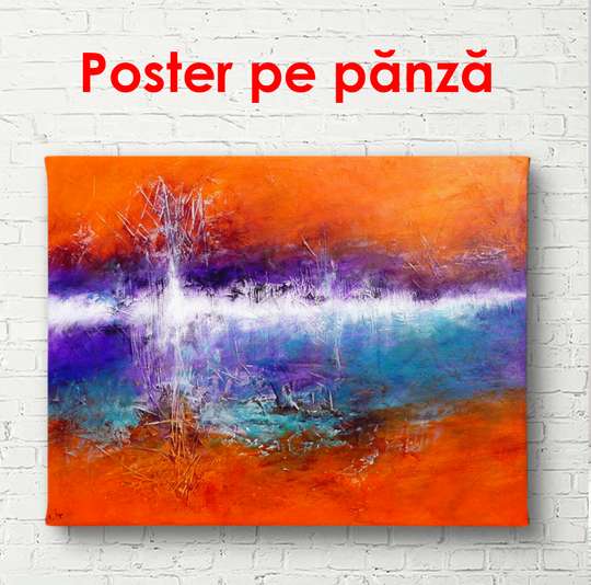 Poster - Red blue abstraction, 100 x 100 см, Framed poster, Abstract
