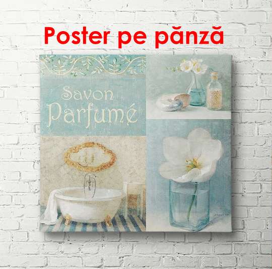 Poster - Blue tenderness, 100 x 100 см, Framed poster