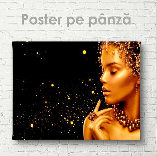 Постер - Золотая девушка, 45 x 30 см, Холст на подрамнике